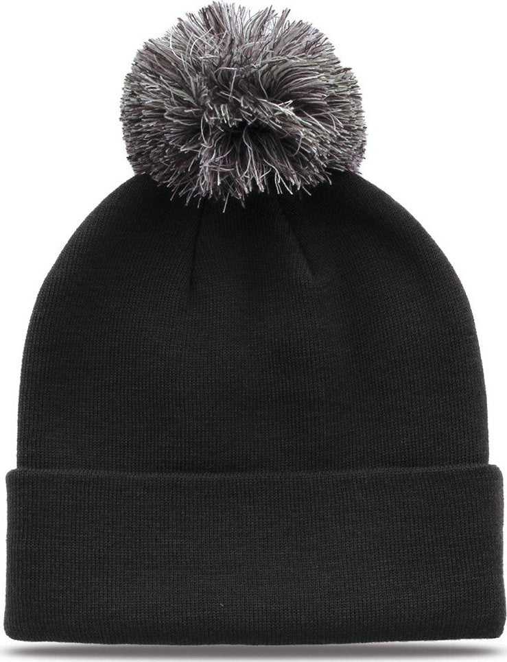 The Game GB461 Roll Up Beanie with Pom - Charcoal - HIT A Double