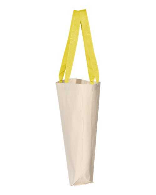 Q-Tees Q4400 11L Canvas Tote with Contrast-Color Handles - Natural Yellow - HIT a Double - 3