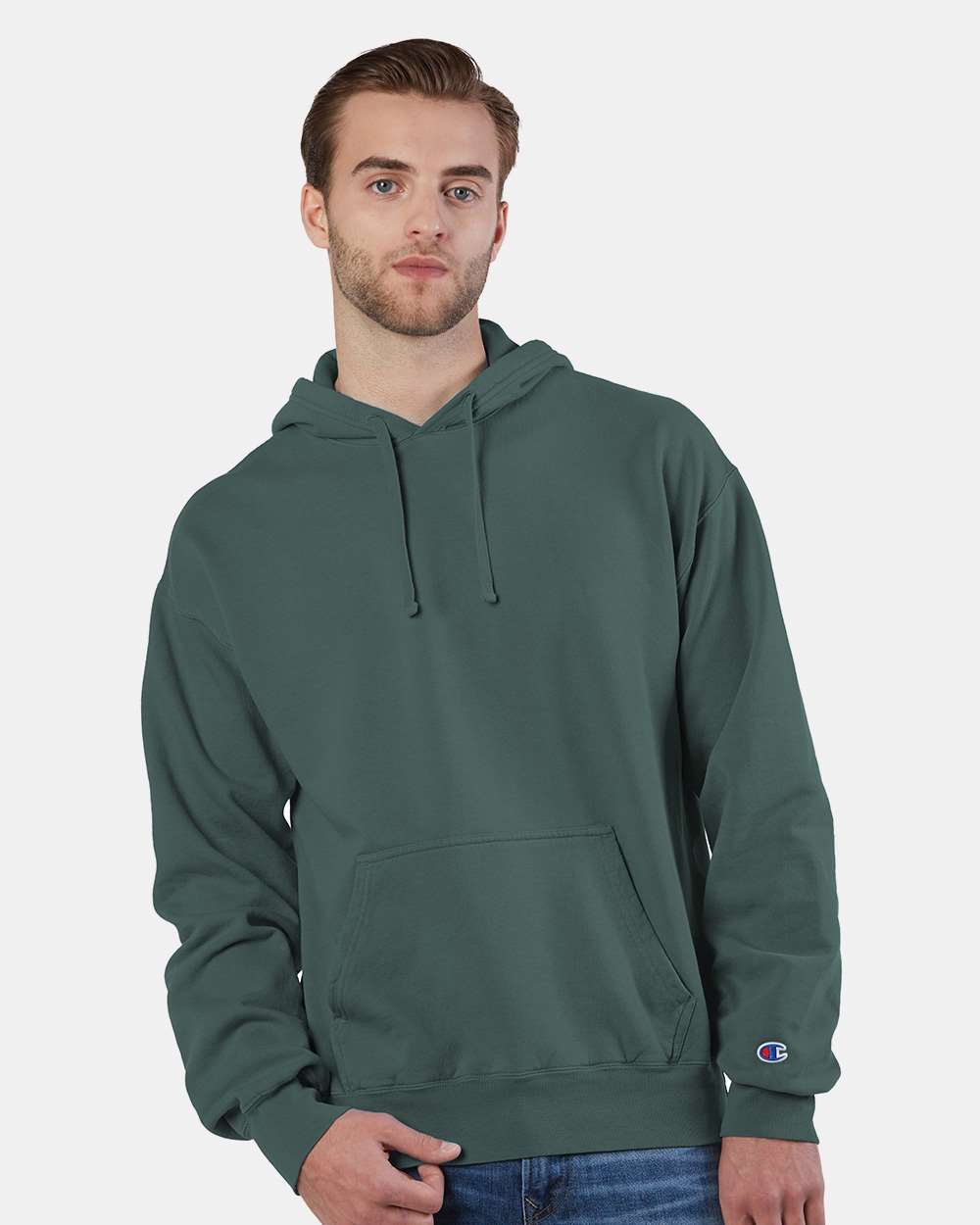 Champion CD450 Garment Dyed Hooded Sweatshirt - Cactus - HIT a Double - 1