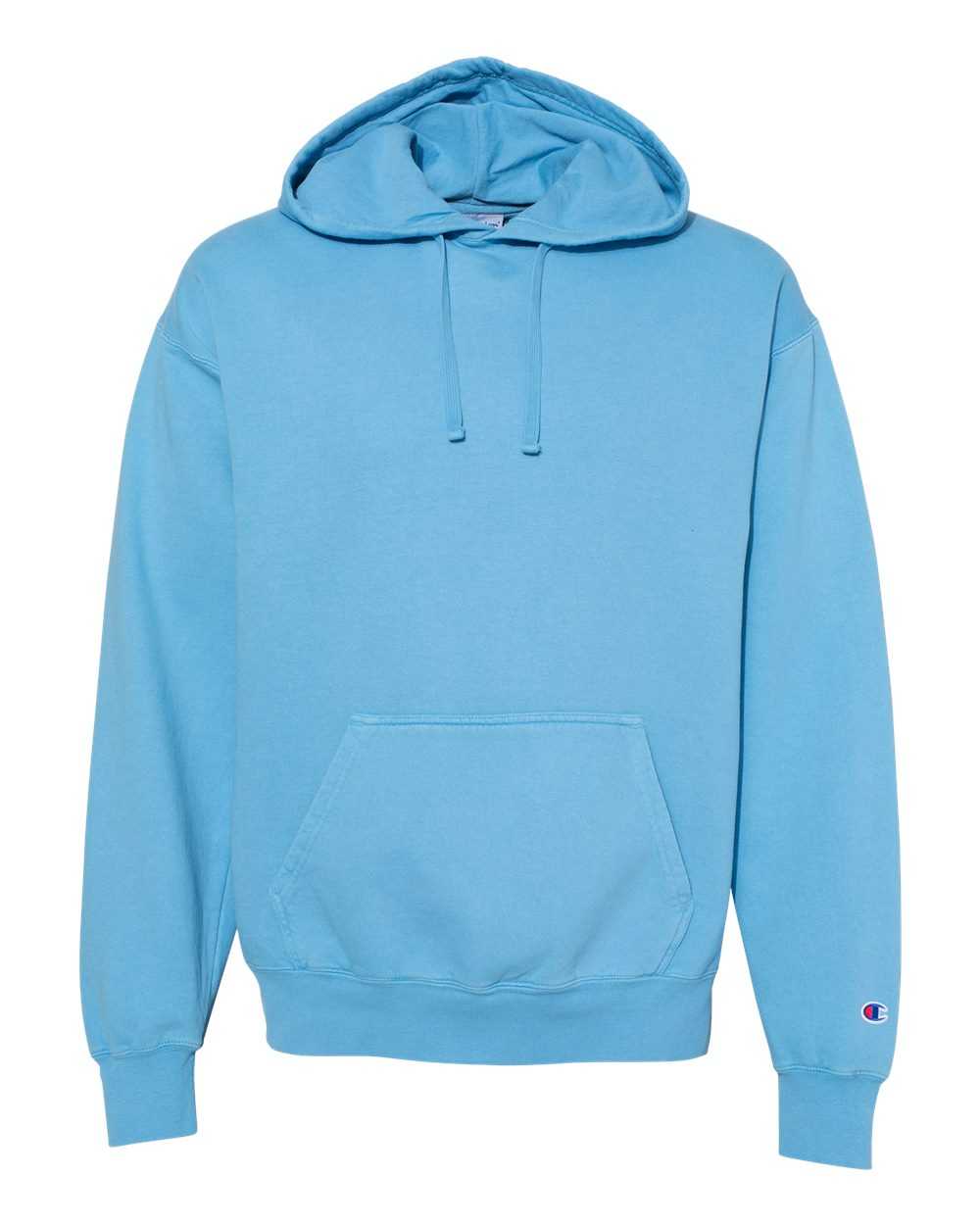Champion CD450 Garment Dyed Hooded Sweatshirt - Delicate Blue - HIT a Double - 4