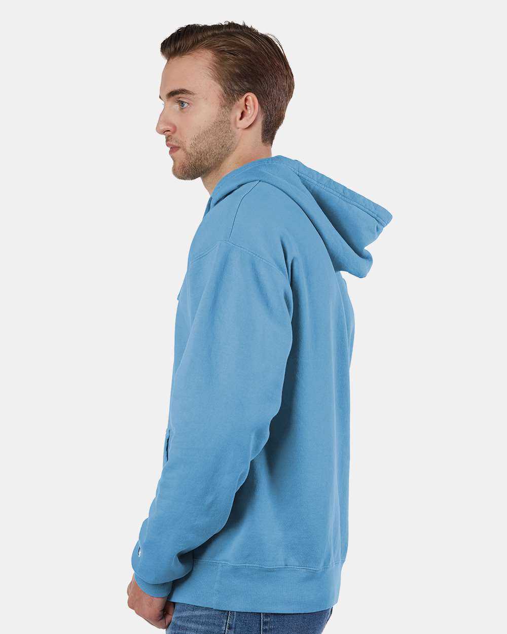 Champion CD450 Garment Dyed Hooded Sweatshirt - Delicate Blue - HIT a Double - 2