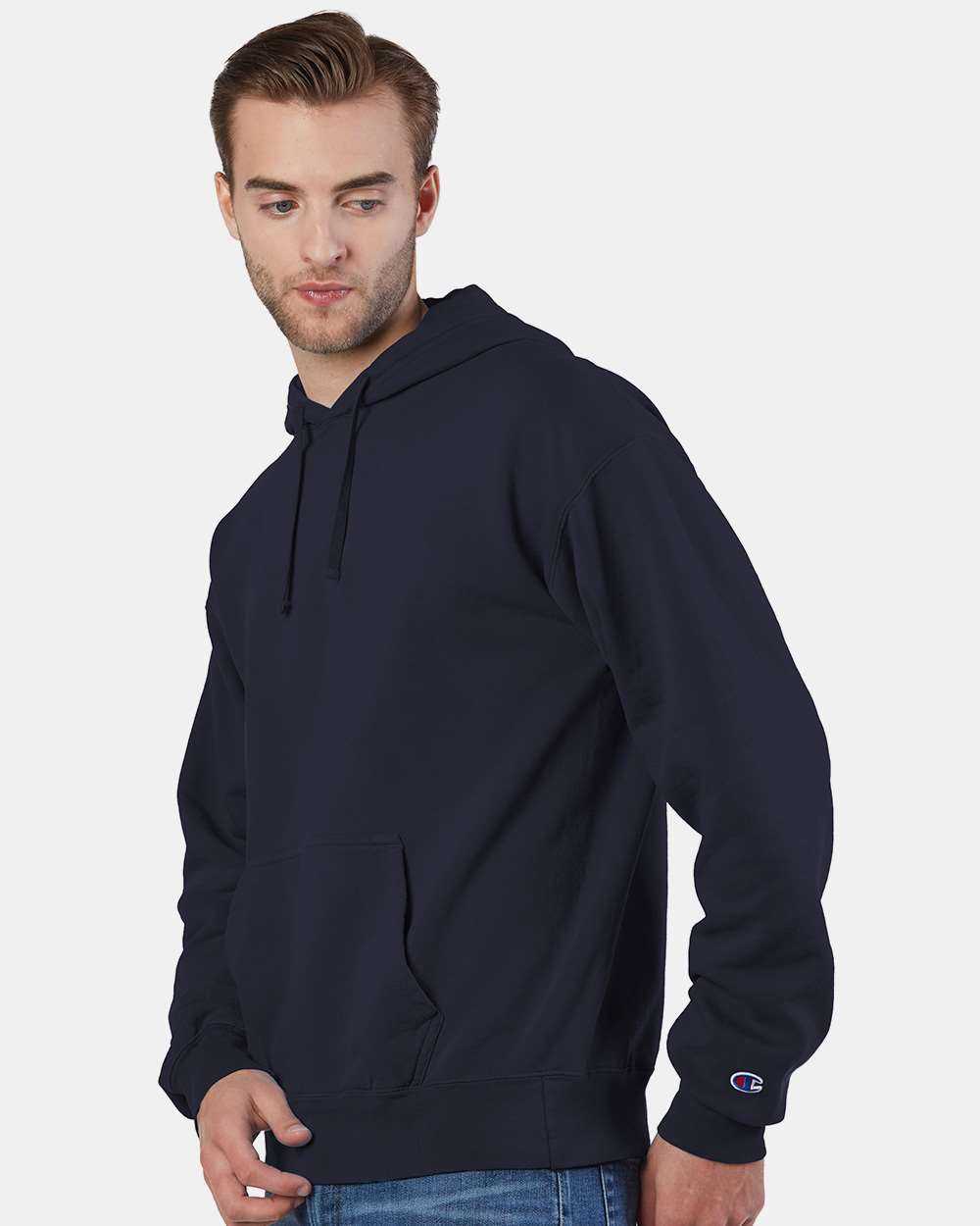 Champion CD450 Garment Dyed Hooded Sweatshirt - Navy - HIT a Double - 2