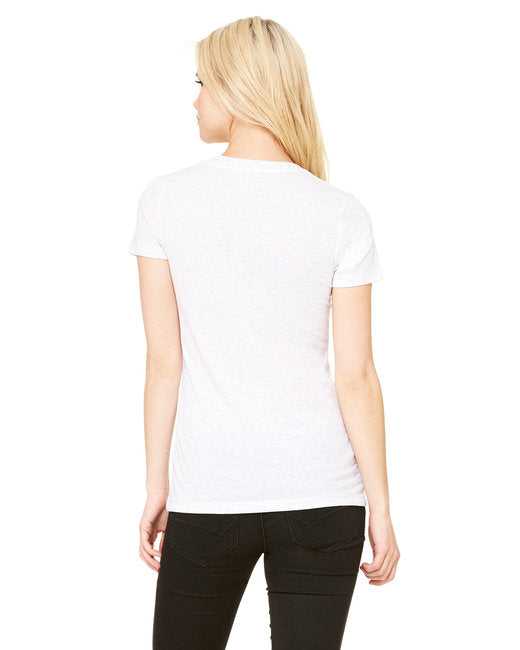 Bella + Canvas 8435 Ladies&#39; Triblend Short-Sleeve Deep V-Neck T-Shirt - White Fleck Trb - HIT a Double - 3