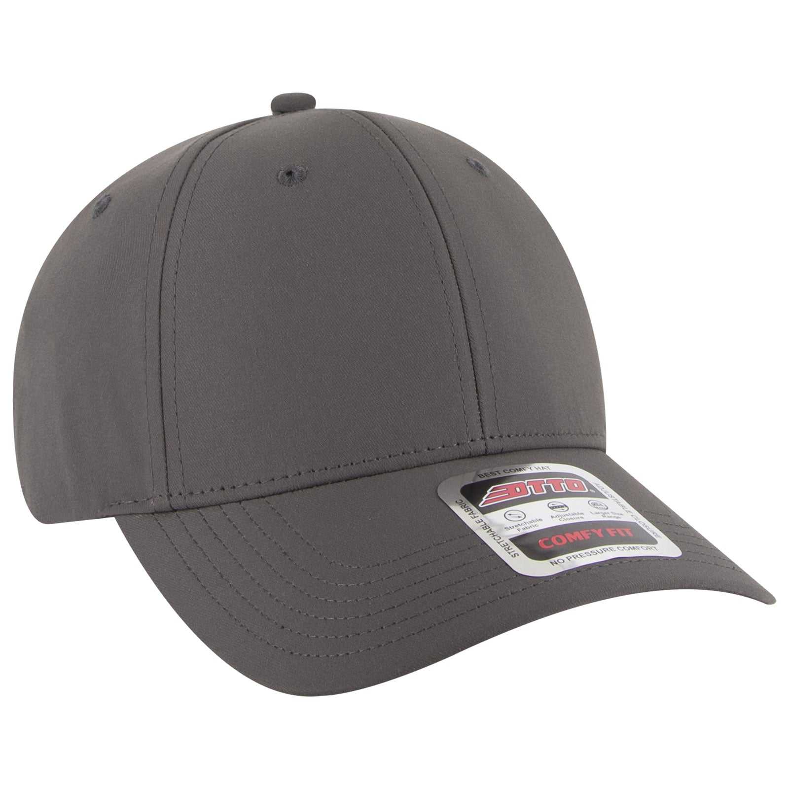 OTTO 19-1320 Comfy Fit 6 Panel Low Profile Style Baseball Cap - Charcoal Gray - HIT a Double - 1