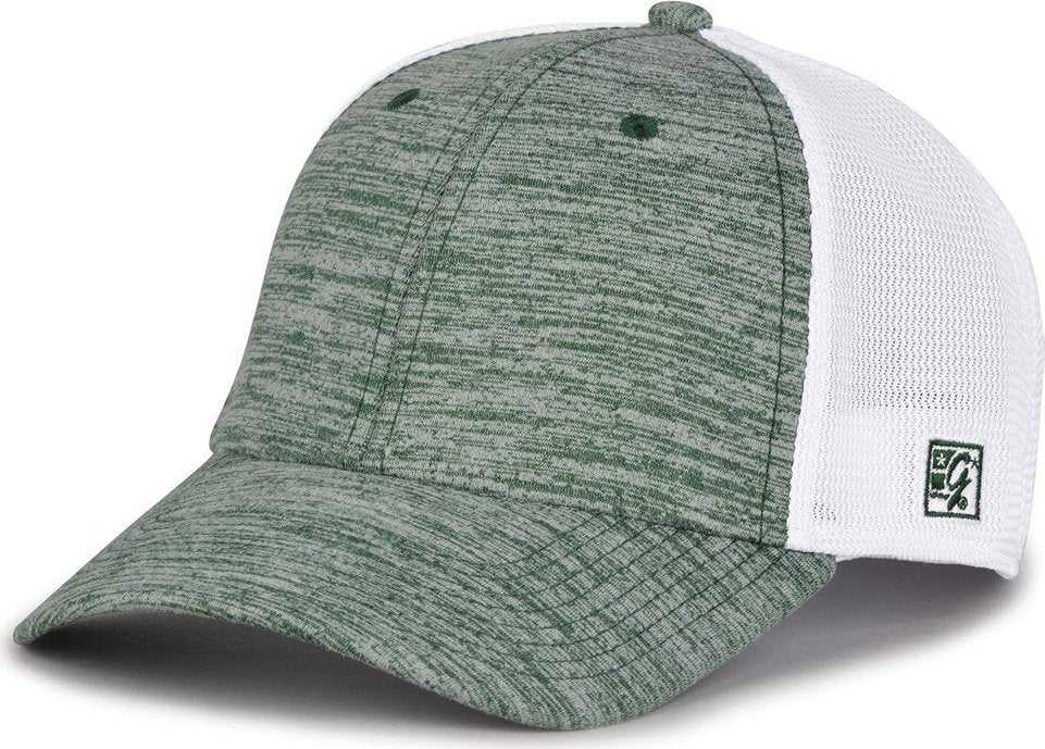 The Game GB444 Athletic Heather and Diamond Mesh Cap - Dark Green - HIT A Double
