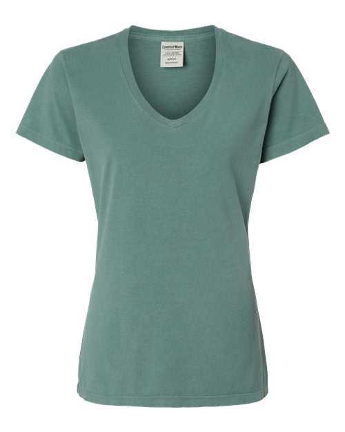 Comfortwash GDH125 Garment-Dyed Women&#39;s V-Neck T-Shirt - Cypress Green - HIT a Double