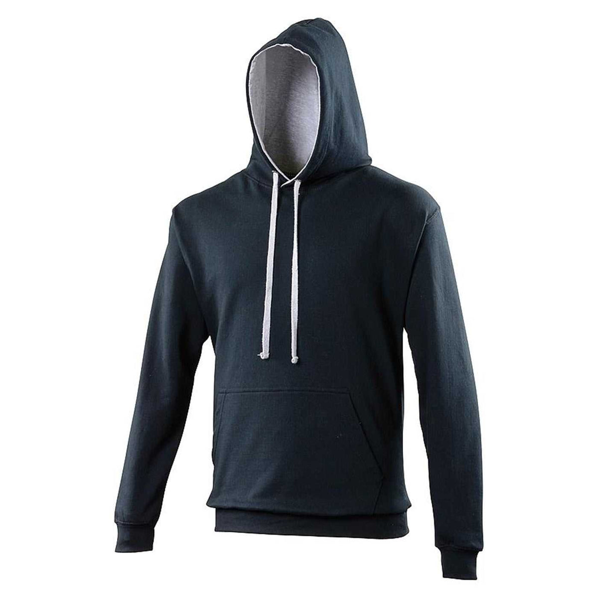Just Hoods JHA003 Varsity Contrast Hoodie - French Navy Heather Gray - HIT a Double