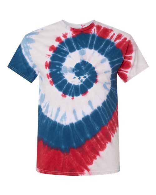 Dyenomite 200MS Multi-Color Spiral Tie-Dyed T-Shirt - Patriot - HIT a Double - 2