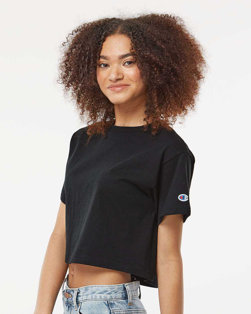 Champion T453W Women&#39;s Heritage Jersey Cropped T-Shirt - Black - HIT a Double - 2