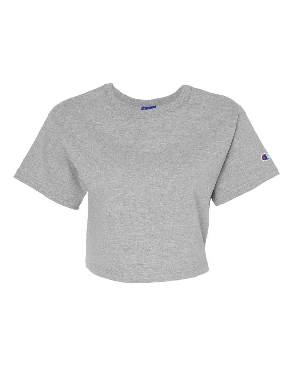 Champion T453W Women&#39;s Heritage Jersey Cropped T-Shirt - Oxford Grey - HIT a Double - 4