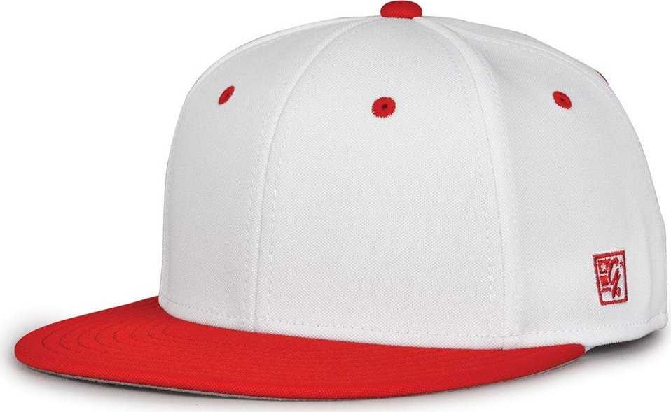 The Game GB997 Pro Shape GameChanger Cap - White Red - HIT A Double