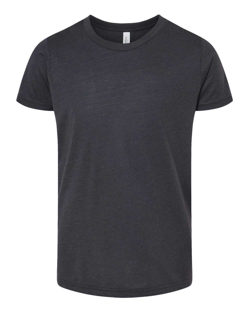Bella + Canvas 3413Y Youth Triblend Tee - Solid Dark Gray Triblend&quot; - &quot;HIT a Double