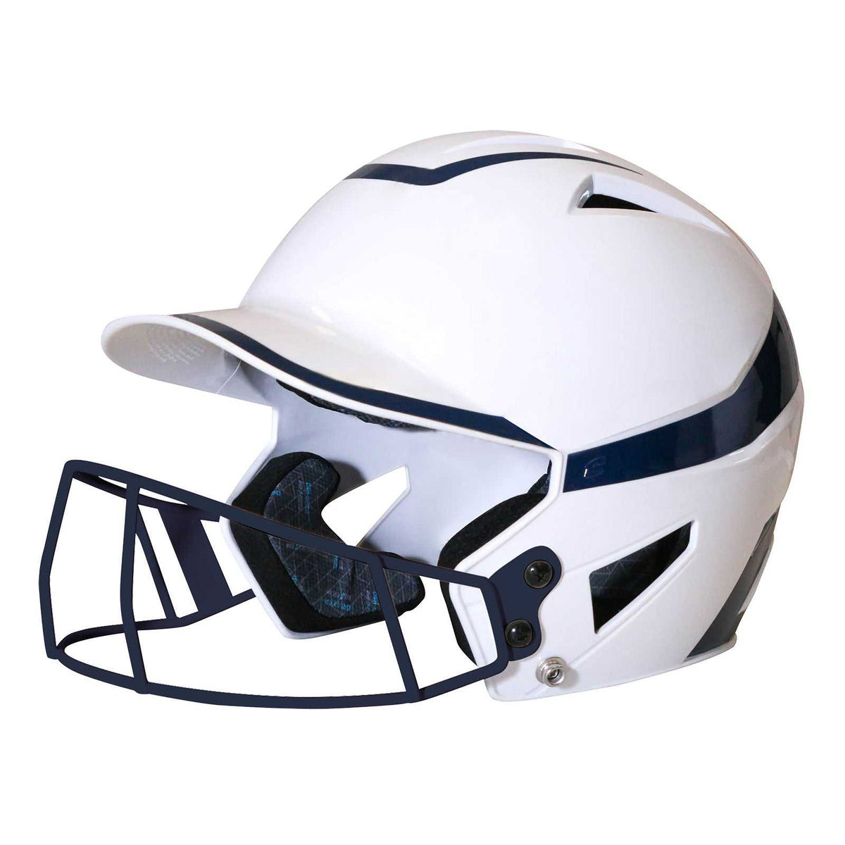 Champro HXFPG2 HX Rise Pro Softball Helmet with Facemask - White Navy - HIT a Double