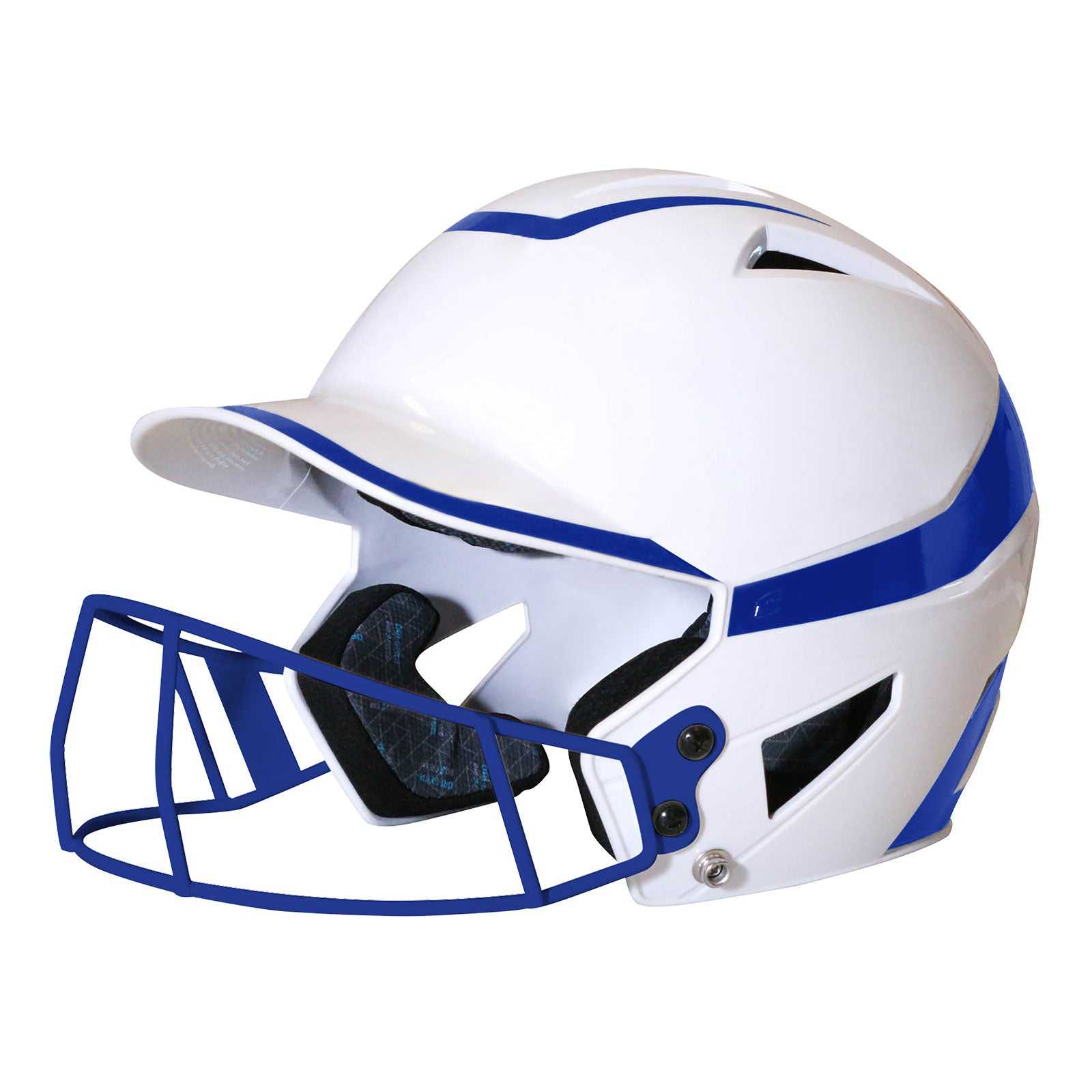 Champro HXFPG2 HX Rise Pro Softball Helmet with Facemask - White Royal - HIT a Double