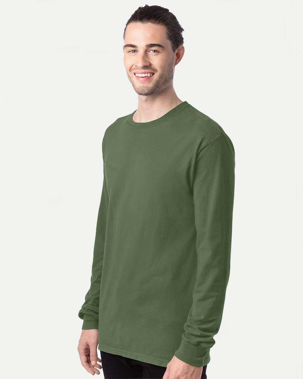 Comfortwash GDH200 Garment Dyed Long Sleeve T-Shirt - Moss - HIT a Double