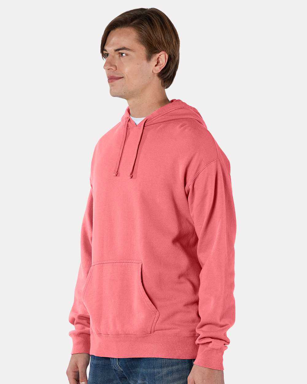 Comfortwash GDH450 Garment Dyed Unisex Hooded Pullover Sweatshirt - Coral Craze - HIT a Double