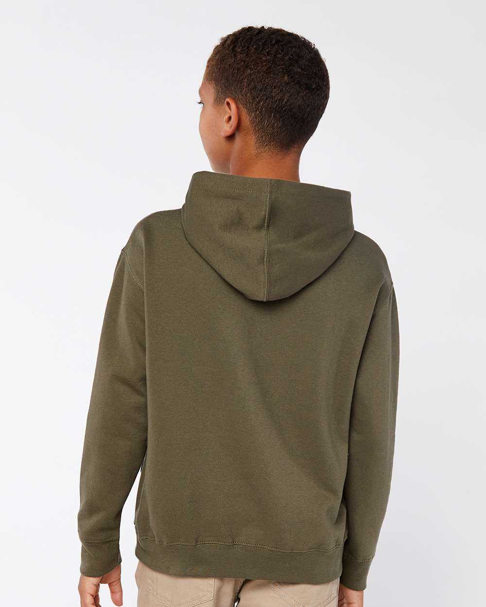 Lat 2296 Youth Pullover Hooded Sweatshirt - Military Green - HIT a Double - 3