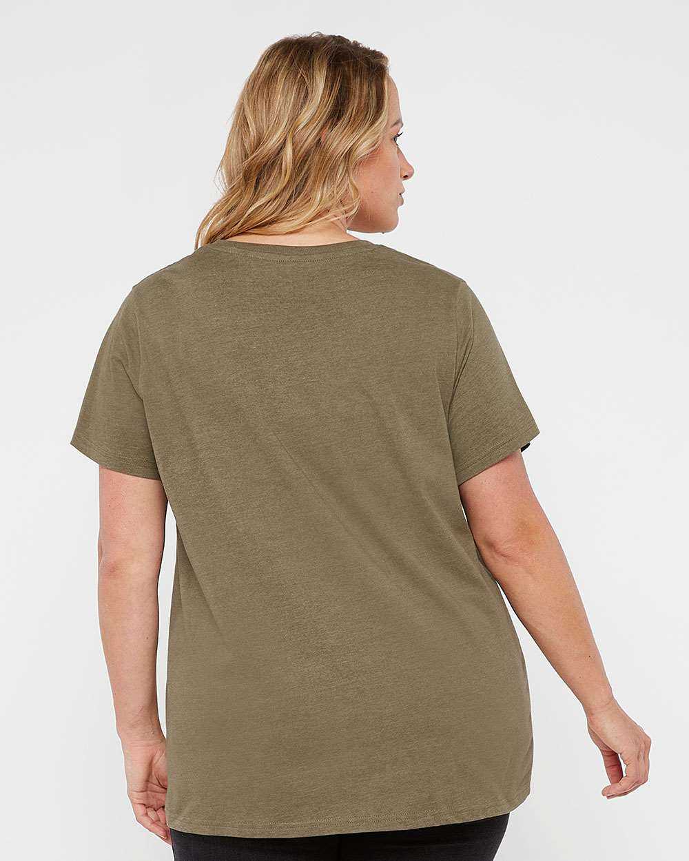 Lat 3816 Curvy Collection Women&#39;s Fine Jersey Tee - Vintage Military Green - HIT a Double - 3