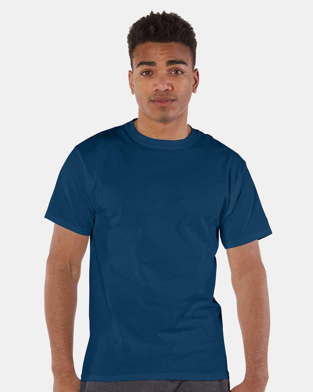 Champion T425 Short Sleeve T-Shirt - Late Night Blue - HIT a Double - 1