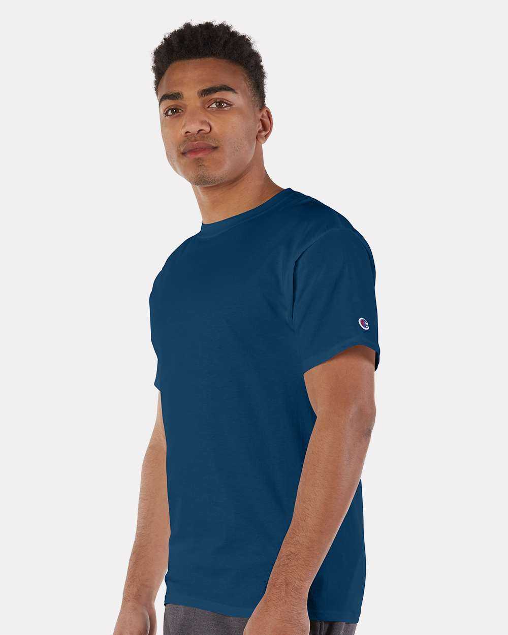 Champion T425 Short Sleeve T-Shirt - Late Night Blue - HIT a Double - 1