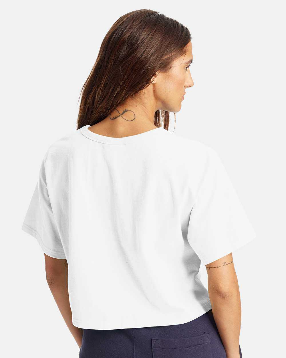 Champion T453W Women&#39;s Heritage Jersey Cropped T-Shirt - White - HIT a Double - 3