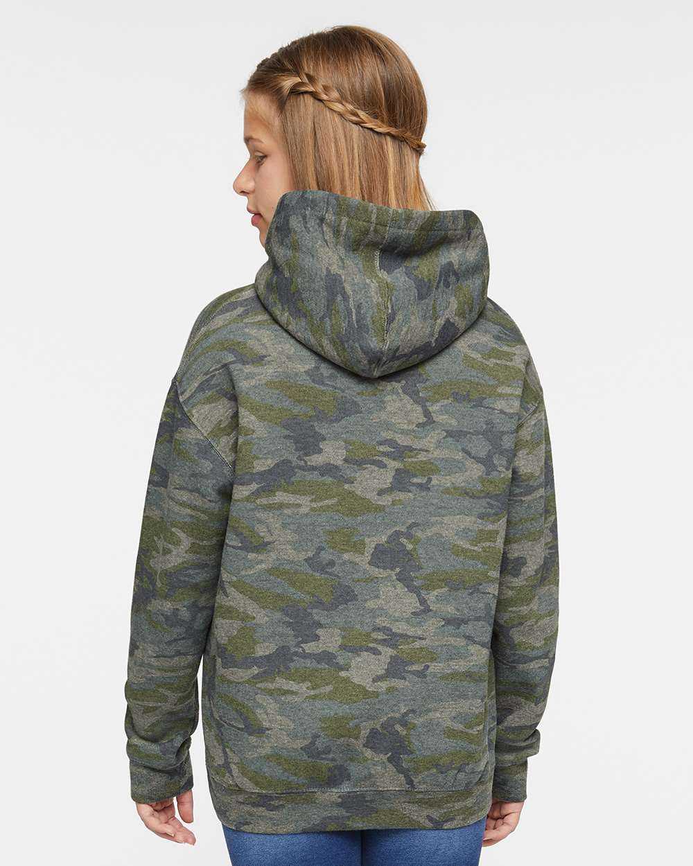 Lat 2296 Youth Pullover Hooded Sweatshirt - Vintage Camo - HIT a Double - 3