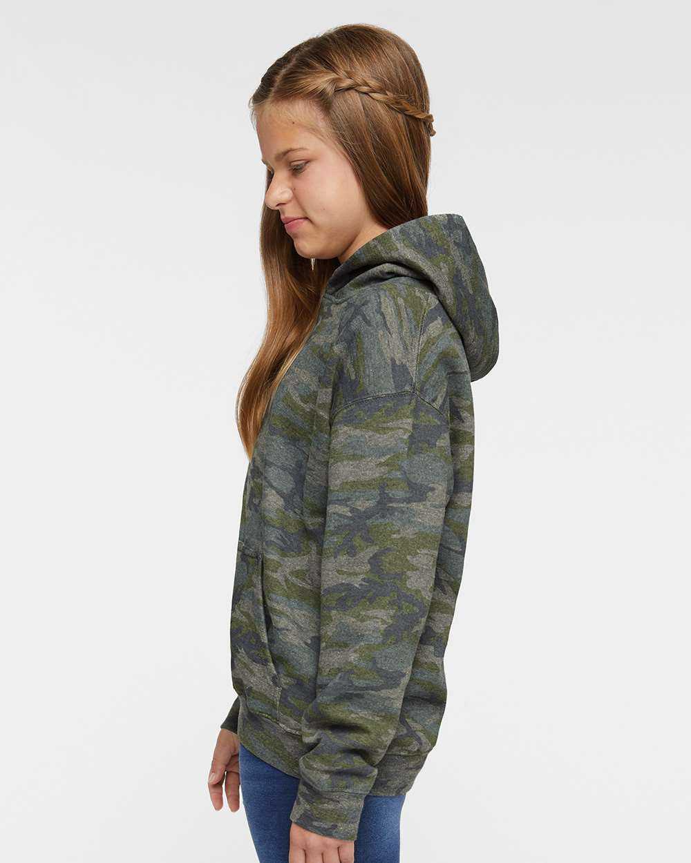 Lat 2296 Youth Pullover Hooded Sweatshirt - Vintage Camo - HIT a Double - 2