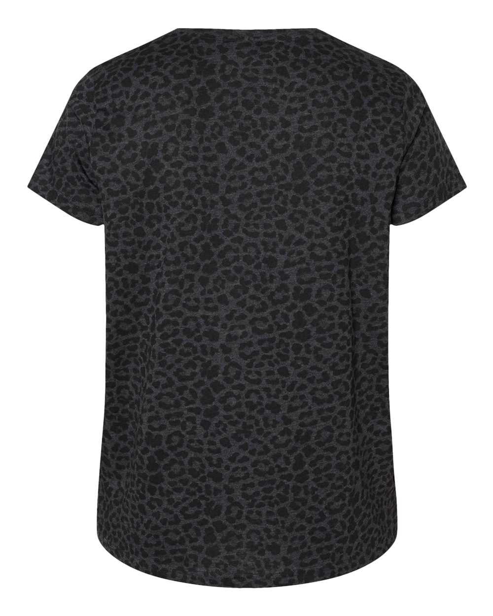 Lat 3816 Curvy Collection Women&#39;s Fine Jersey Tee - Black Leopard - HIT a Double - 3
