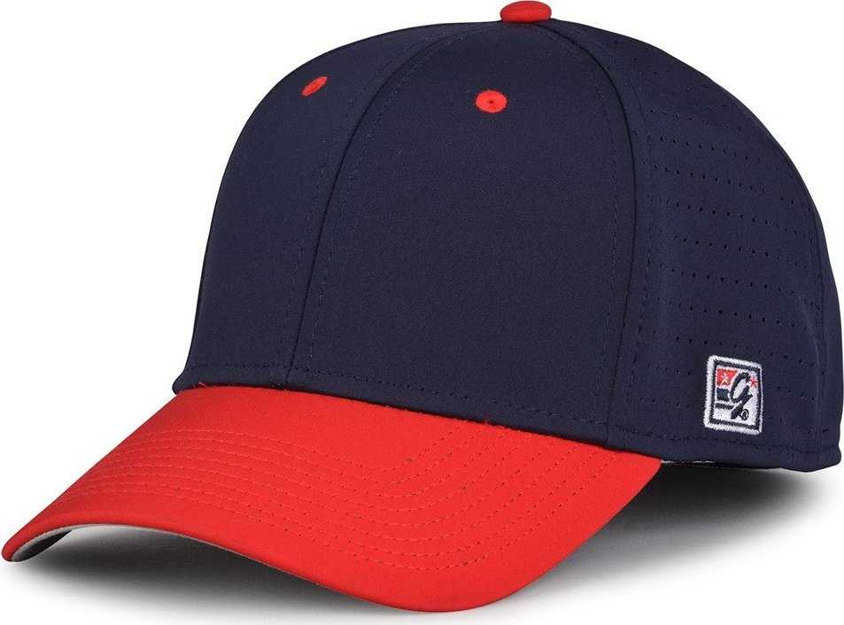The Game GB904 Precurved Perforated Gamechanger Cap - Navy Red - HIT A Double