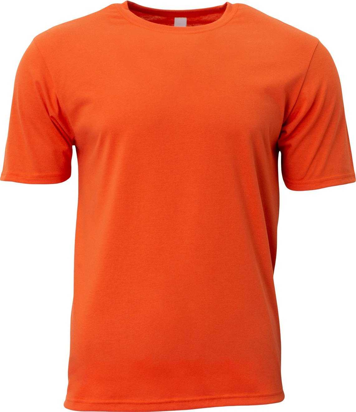 A4 N3013 Adult Softek T-Shirt - ATHLETIC ORANGE - HIT a Double - 1