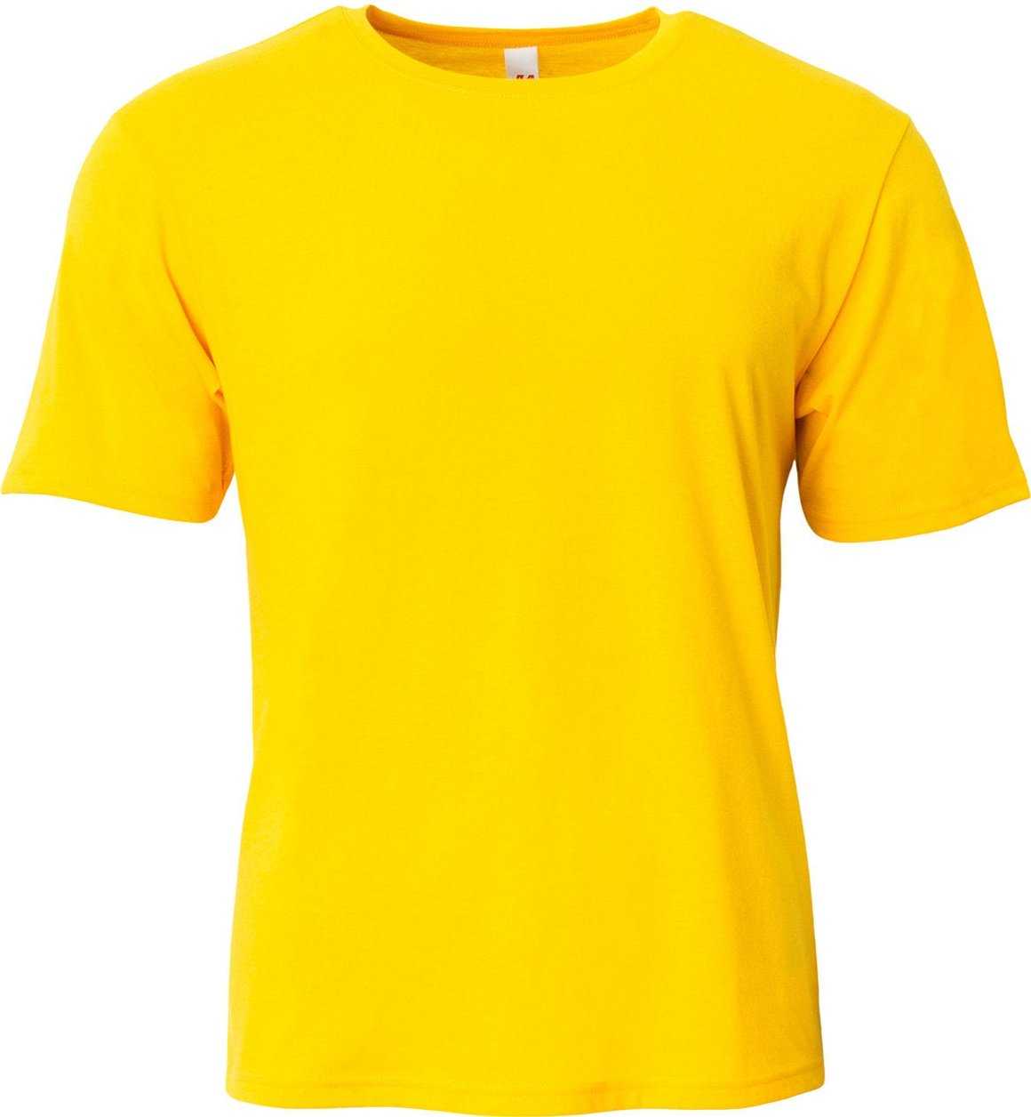 A4 N3013 Adult Softek T-Shirt - GOLD - HIT a Double - 1