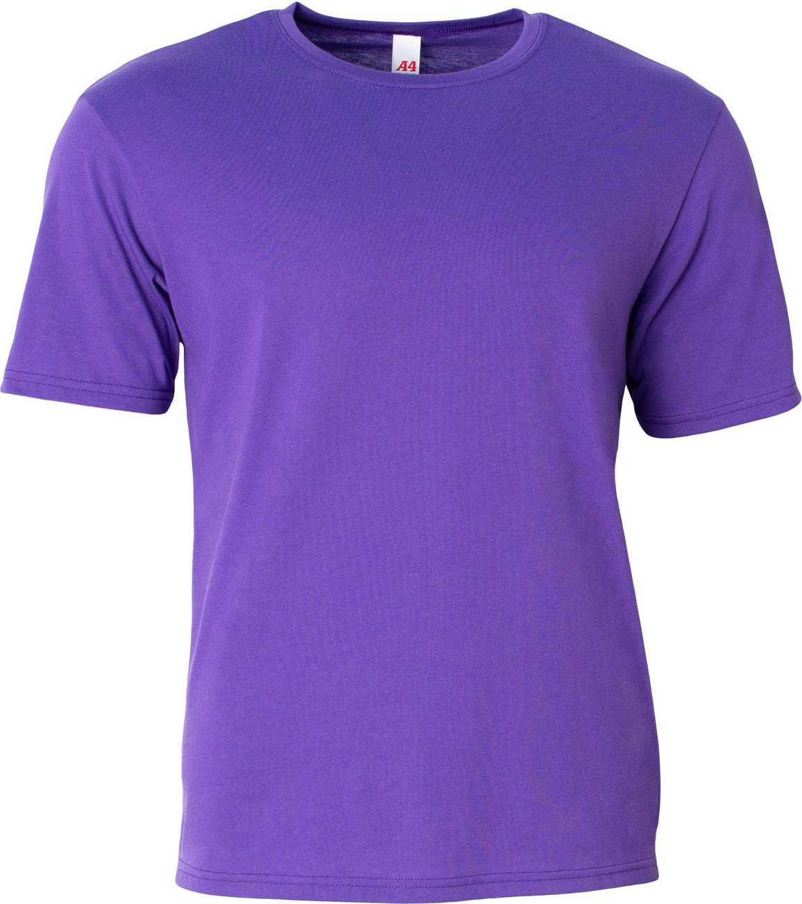 A4 N3013 Adult Softek T-Shirt - PURPLE - HIT a Double - 1