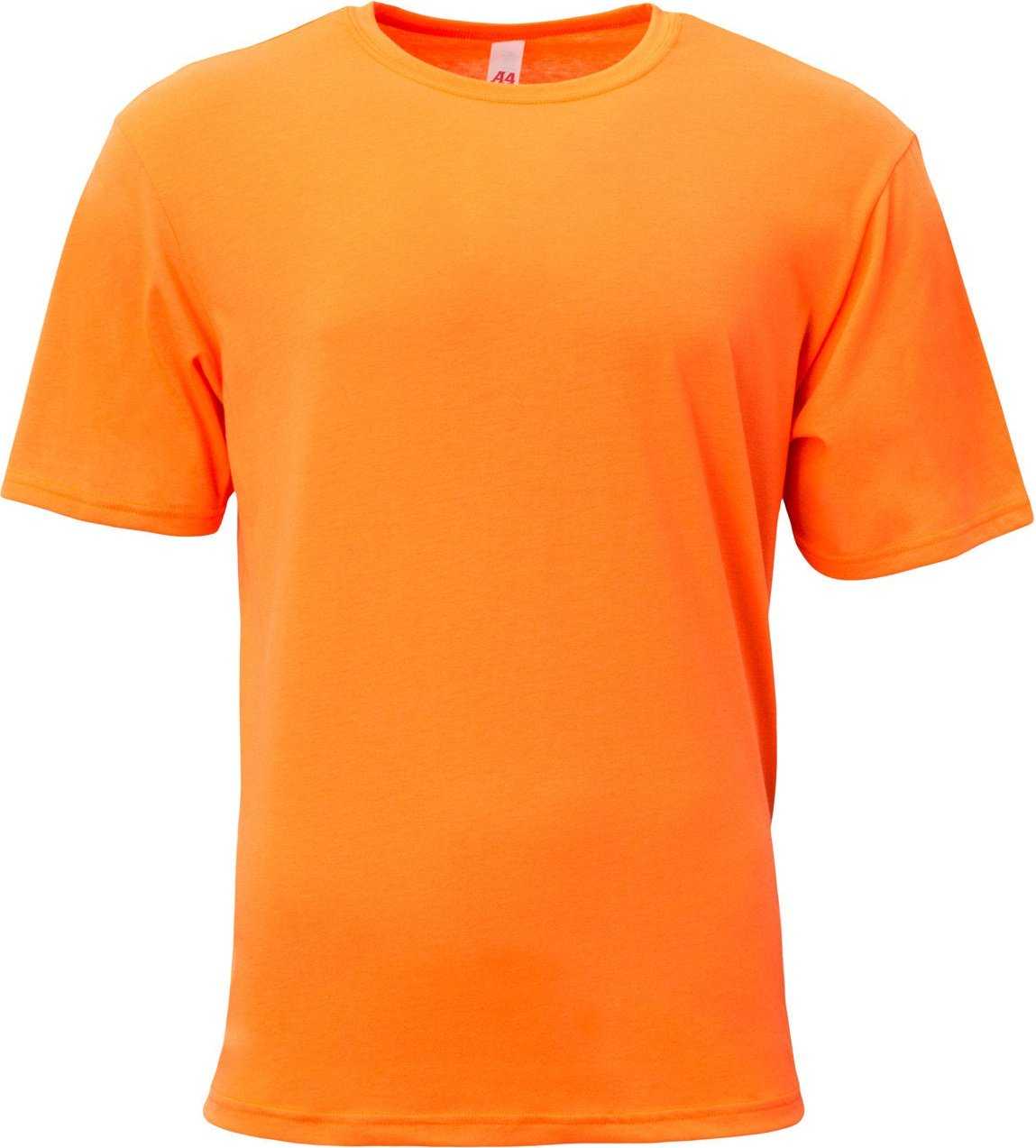 A4 N3013 Adult Softek T-Shirt - SAFETY ORANGE - HIT a Double - 1