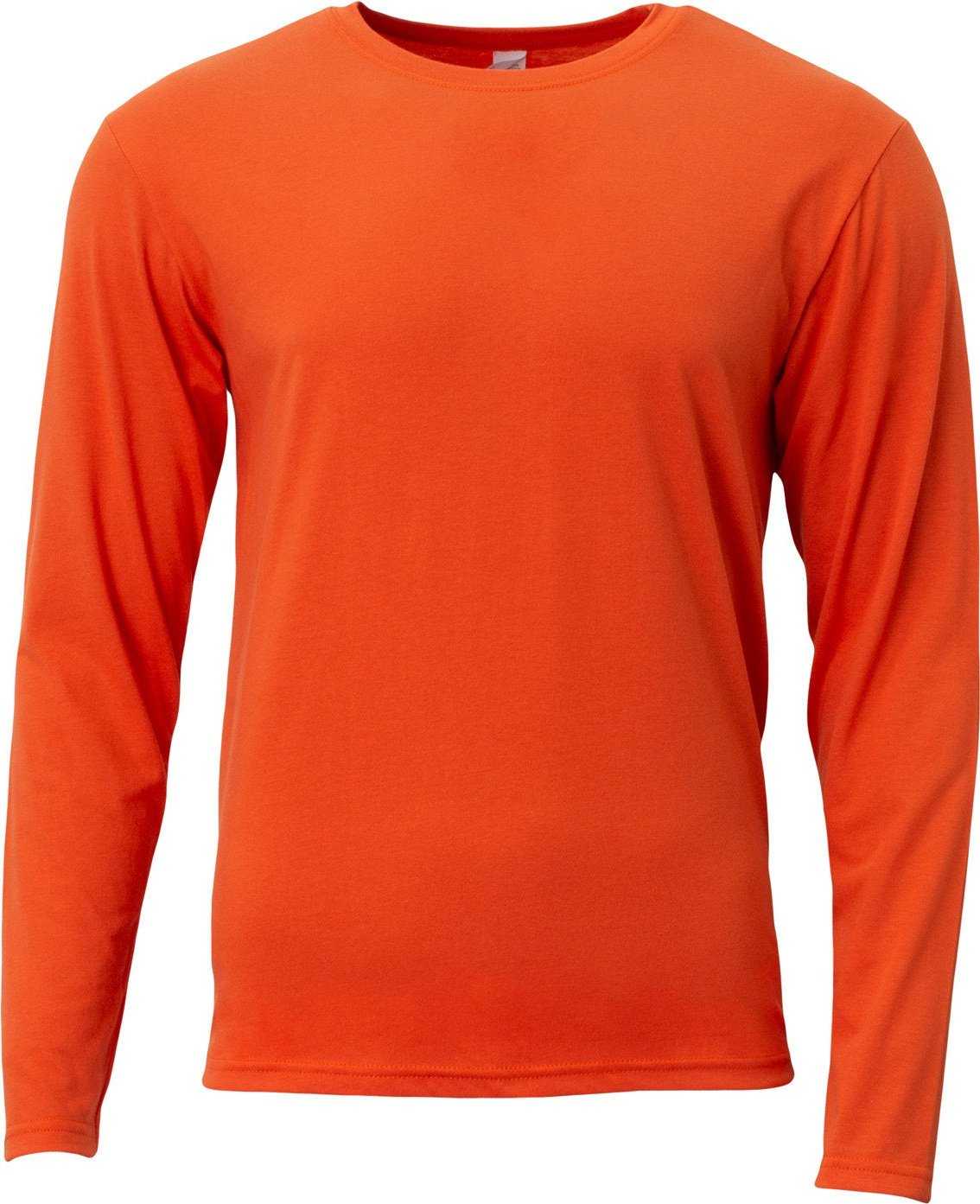 A4 N3029 Men'S Softek Long-Sleeve T-Shirt - ATHLETIC ORANGE - HIT a Double - 1