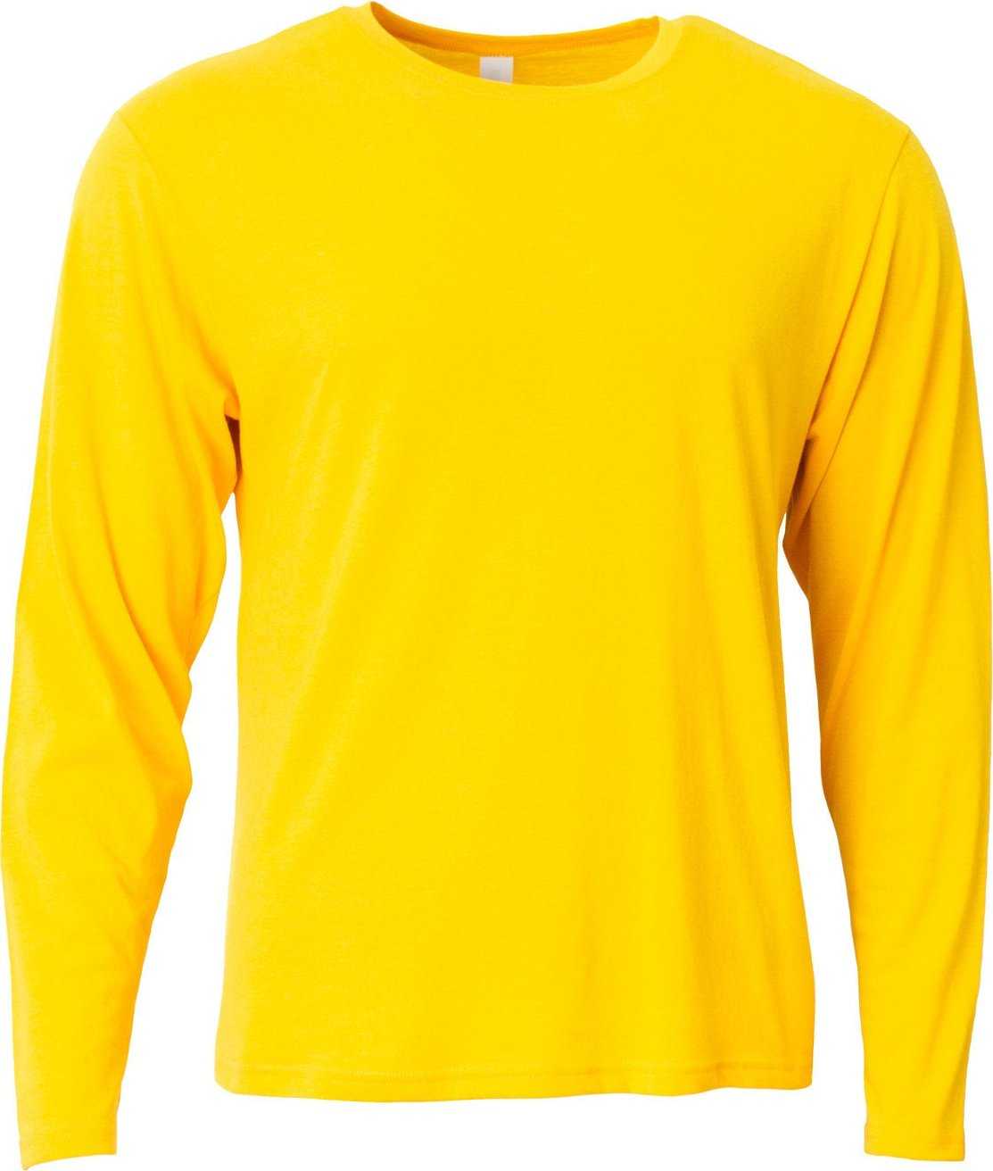A4 N3029 Men'S Softek Long-Sleeve T-Shirt - GOLD - HIT a Double - 1