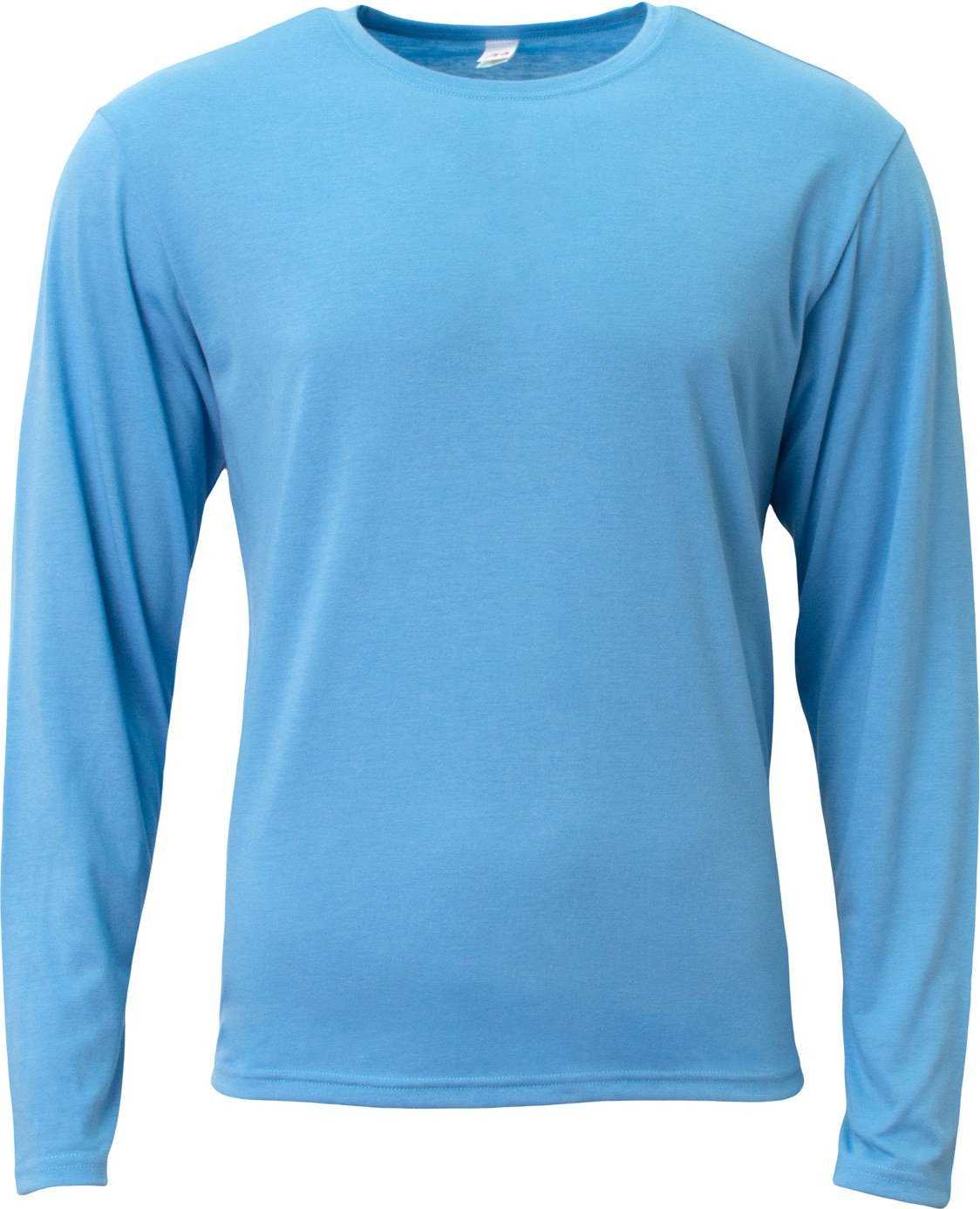 A4 N3029 Men&#39;S Softek Long-Sleeve T-Shirt - LIGHT BLUE - HIT a Double - 1