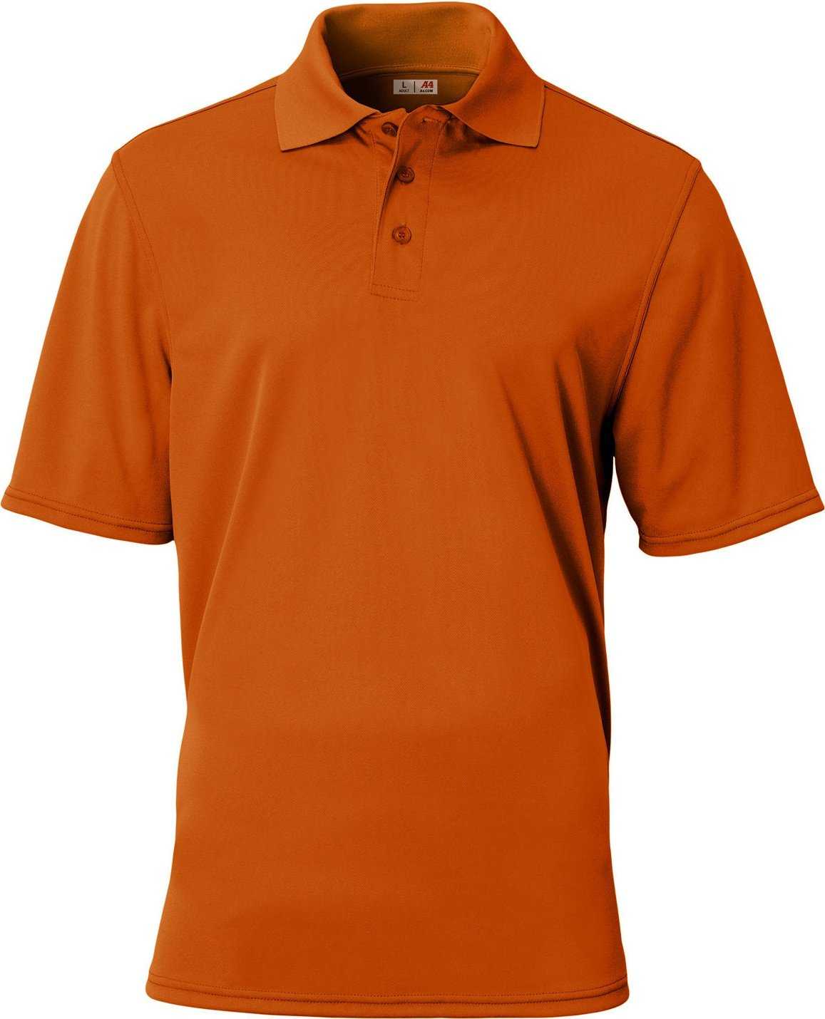 A4 N3040 Adult Essential Polo - BURNT ORANGE - HIT a Double - 1