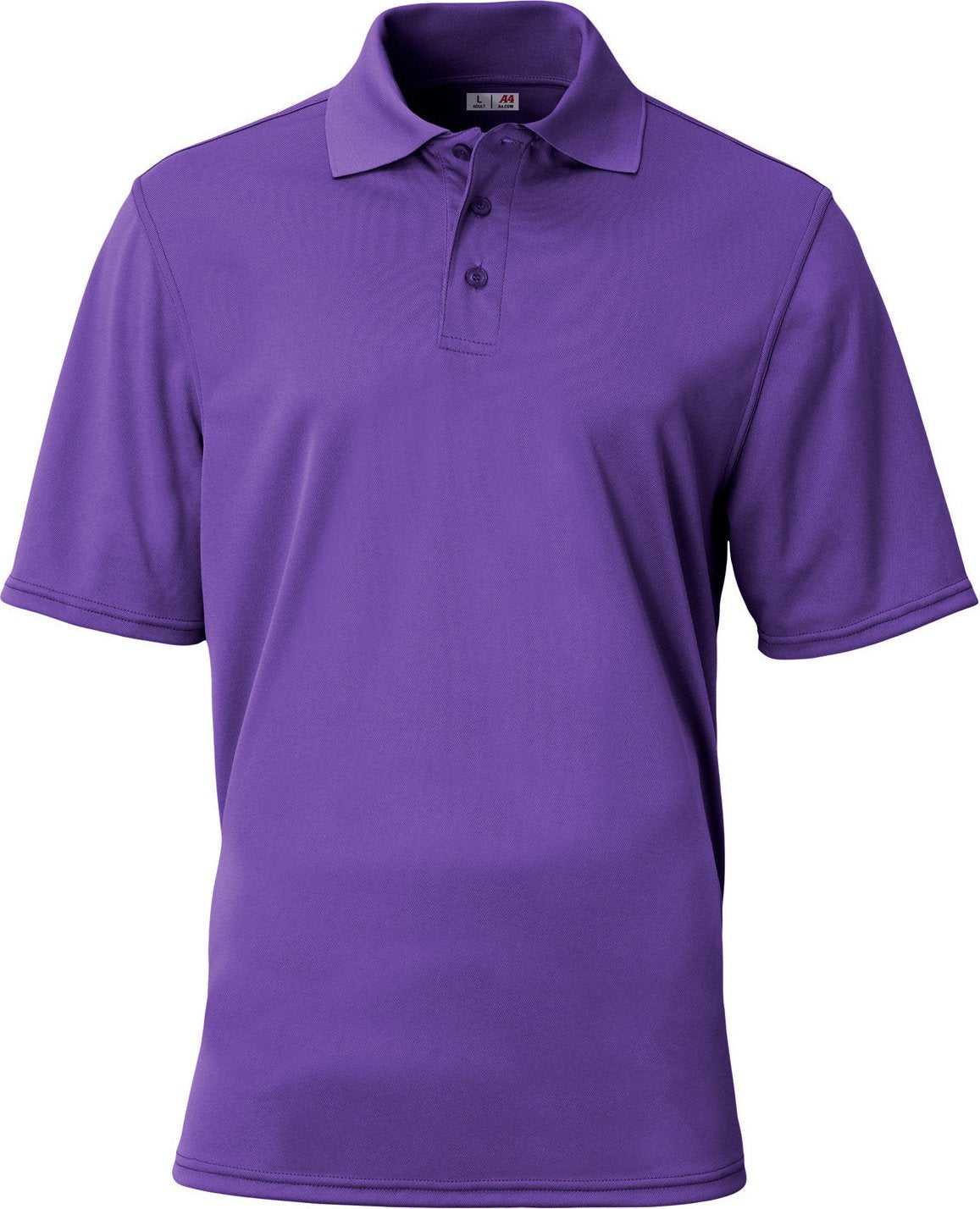 A4 N3040 Adult Essential Polo - PURPLE - HIT a Double - 1