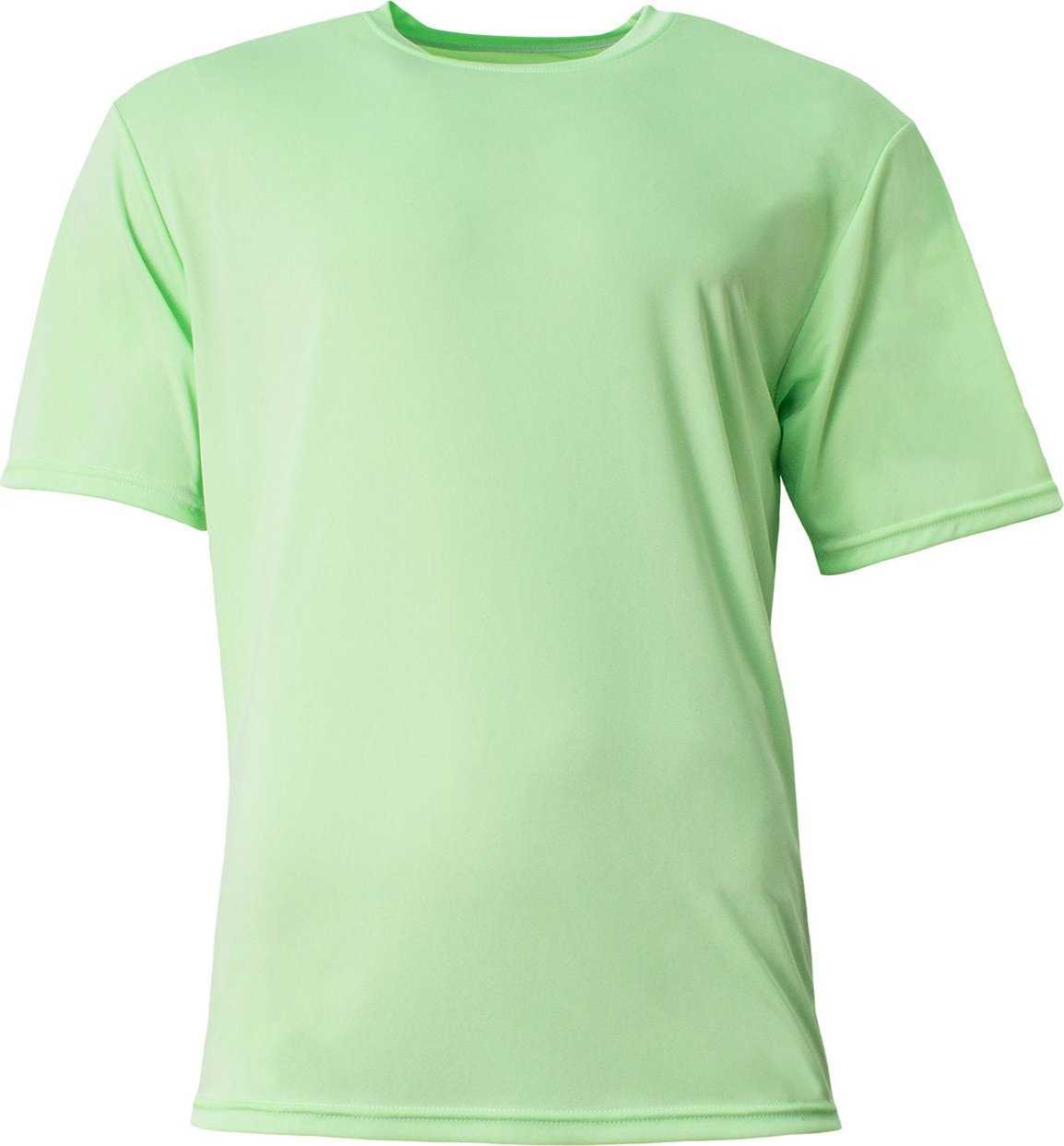 A4 N3142 Men&#39;S Cooling Performance T-Shirt - LIGHT LIME - HIT a Double - 1