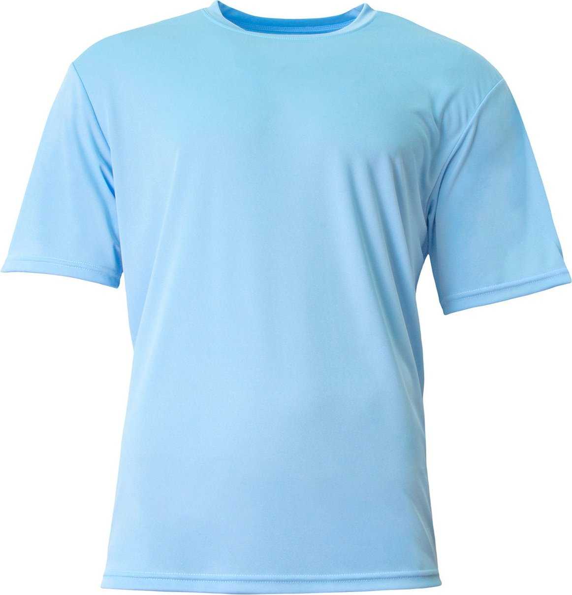 A4 N3142 Men'S Cooling Performance T-Shirt - SKY BLUE - HIT a Double - 1