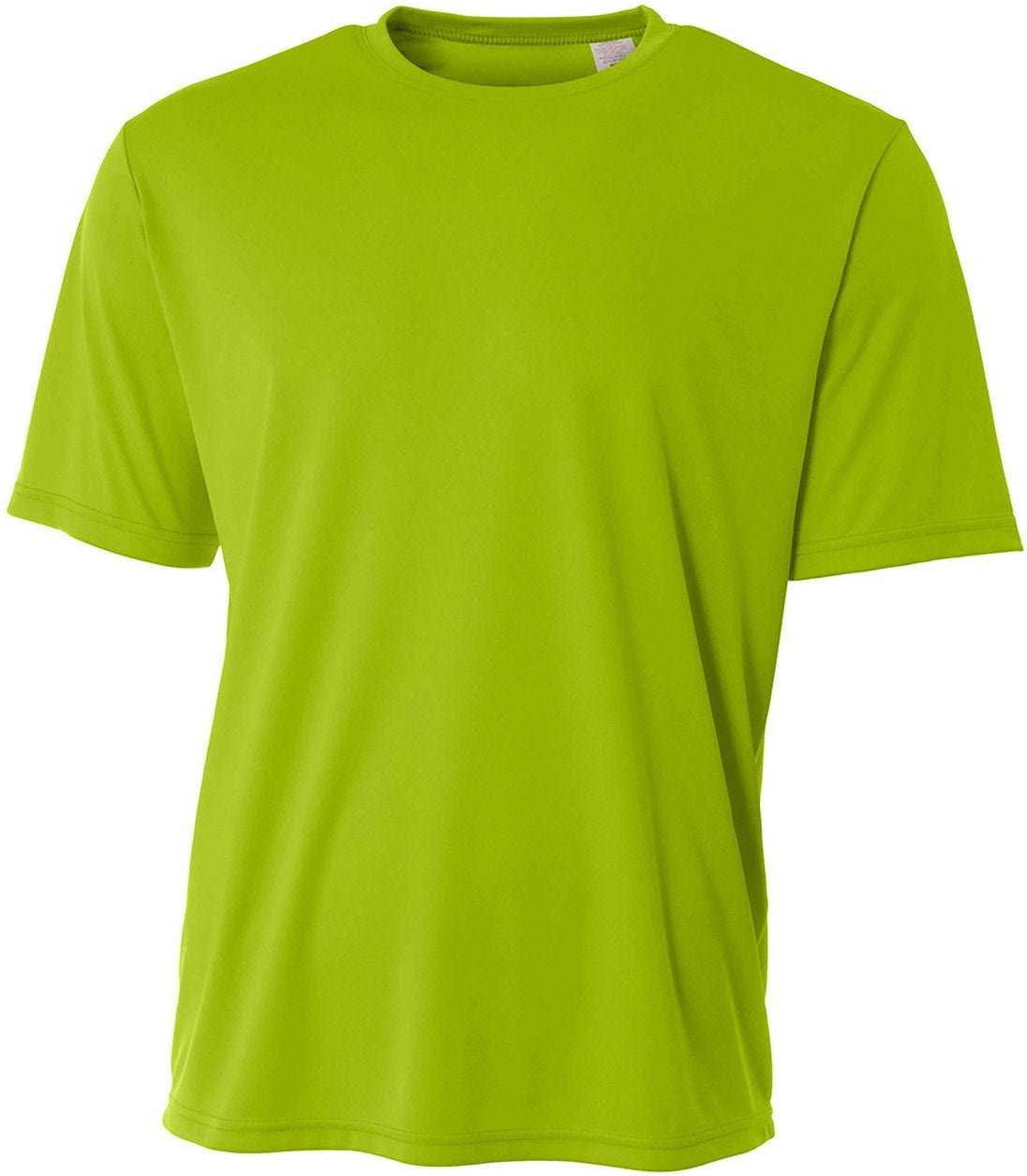 A4 N3402 Men&#39;S Sprint Performance T-Shirt - LIME - HIT a Double - 1