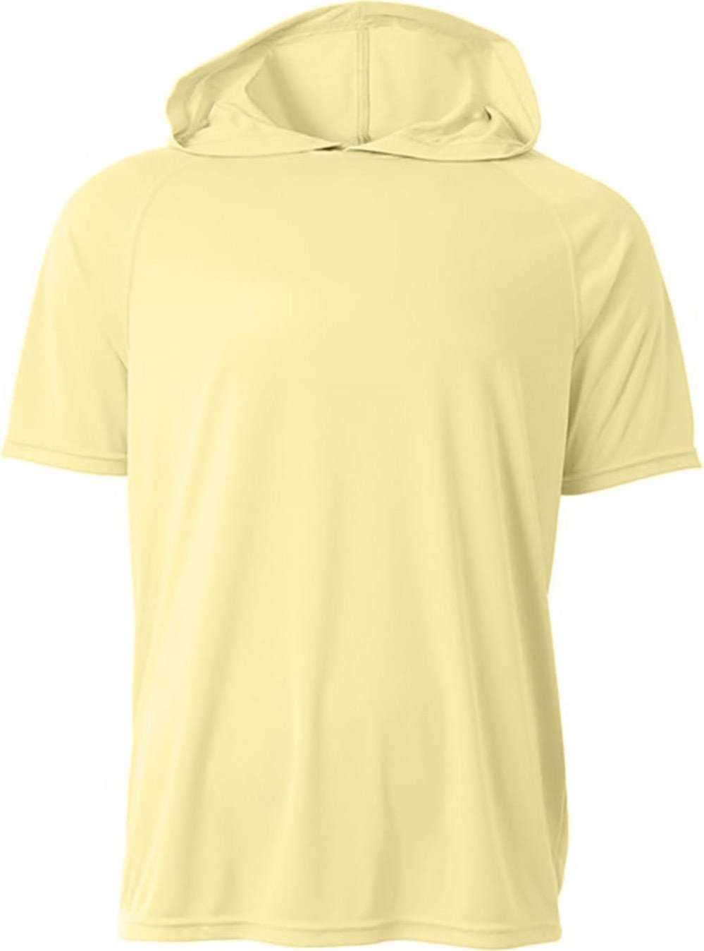 A4 N3408 Men'S Cooling Performance Hooded T-Shirt - LIGHT YELLOW - HIT a Double - 2