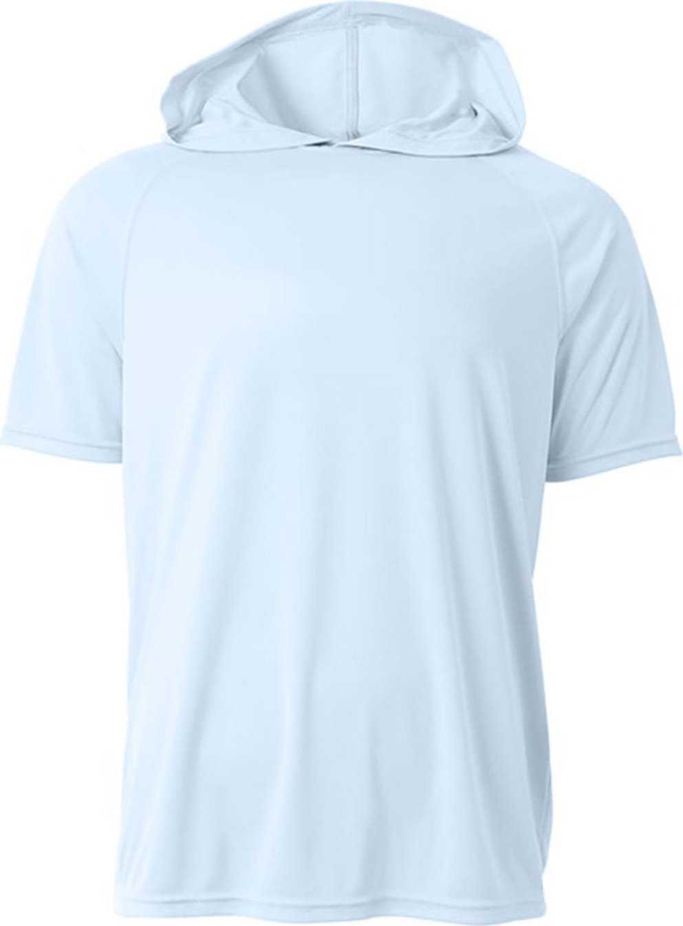 A4 N3408 Men'S Cooling Performance Hooded T-Shirt - PASTEL BLUE - HIT a Double - 2