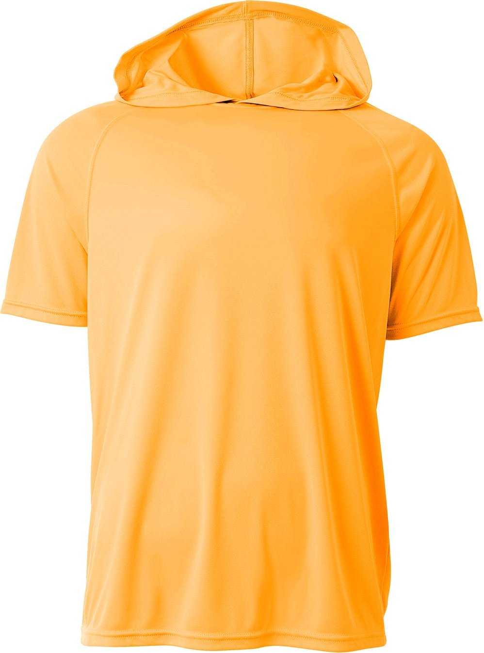A4 N3408 Men'S Cooling Performance Hooded T-Shirt - SAFETY ORANGE - HIT a Double - 2