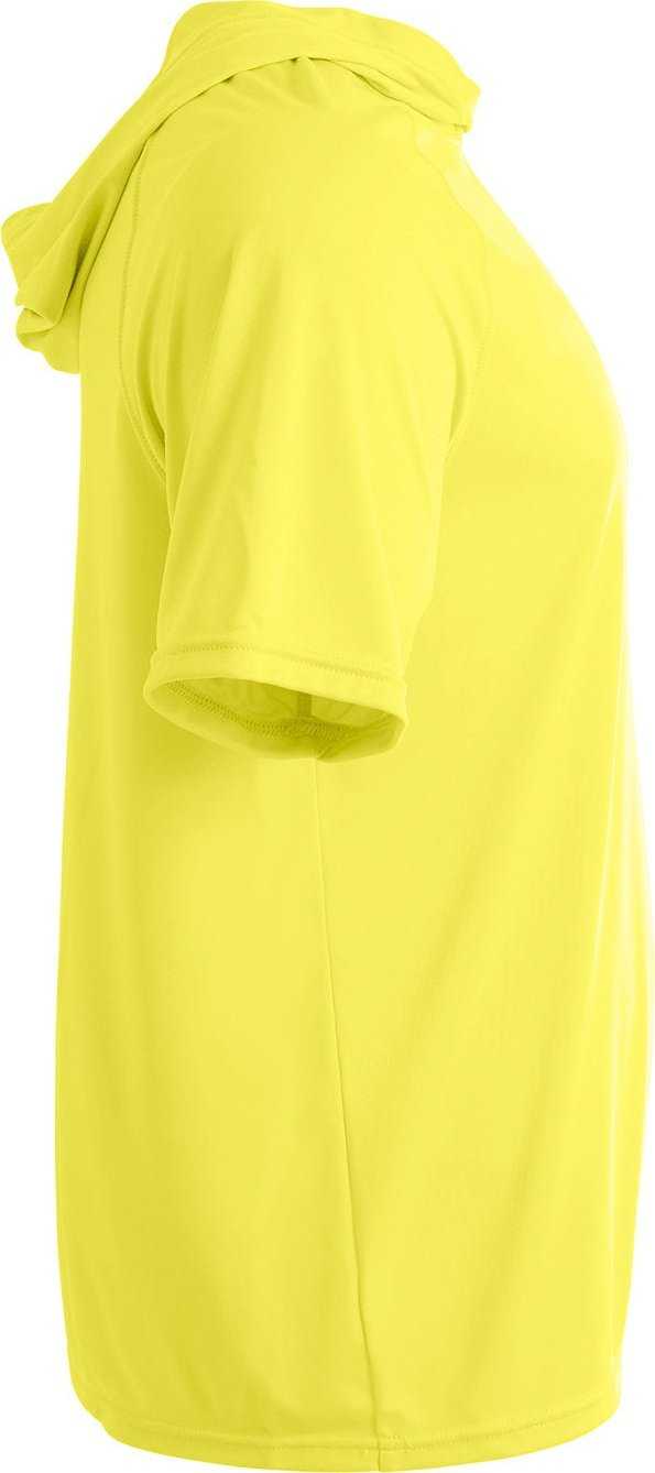A4 N3408 Men&#39;S Cooling Performance Hooded T-Shirt - SAFETY YELLOW - HIT a Double - 1