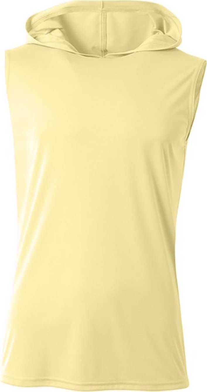 A4 N3410 Men&#39;S Cooling Performance Sleeveless Hooded T-Shirt - LIGHT YELLOW - HIT a Double - 2