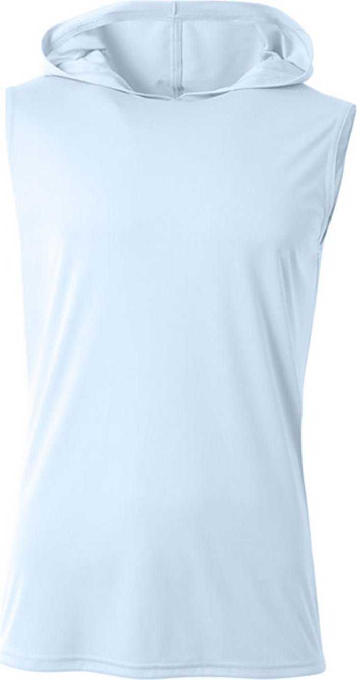 A4 N3410 Men&#39;S Cooling Performance Sleeveless Hooded T-Shirt - PASTEL BLUE - HIT a Double - 2