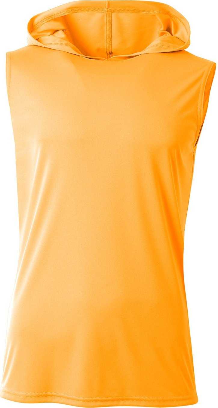 A4 N3410 Men&#39;S Cooling Performance Sleeveless Hooded T-Shirt - SAFETY ORANGE - HIT a Double - 2
