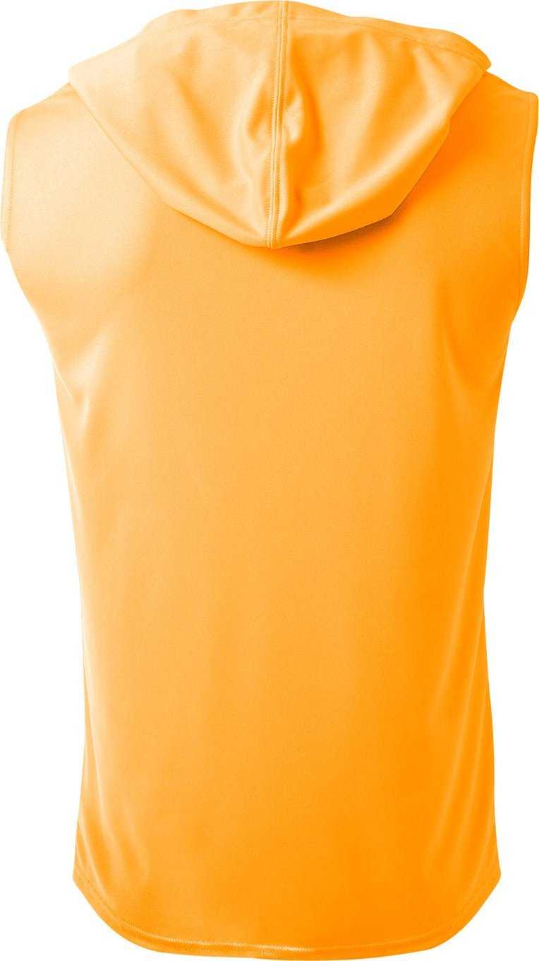 A4 N3410 Men'S Cooling Performance Sleeveless Hooded T-Shirt - SAFETY ORANGE - HIT a Double - 2