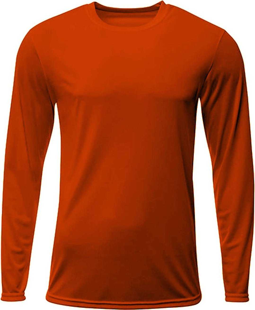 A4 N3425 Men'S Sprint Long Sleeve T-Shirt - ATHLETIC ORANGE - HIT a Double - 2